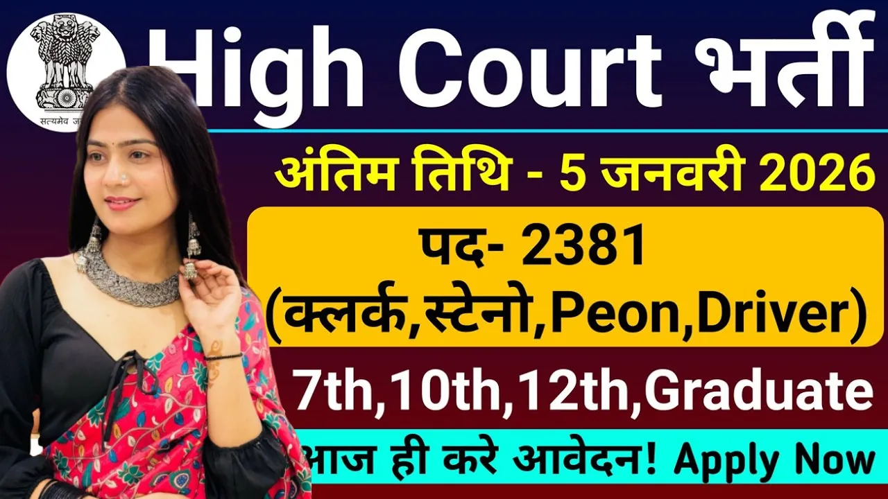 Bombay High Court Bharti 2026 for Clerk, Peon, Driver & Steno