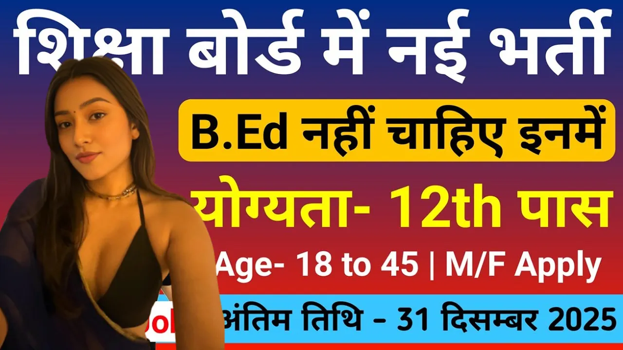 Education Department Bharti 2026 for 12th Pass & Graduate