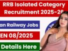 RRB Isolated Category Recruitment 2026