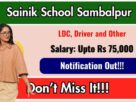 Sainik School Recruitment 2026 for 10th, 12th Pass & Graduate