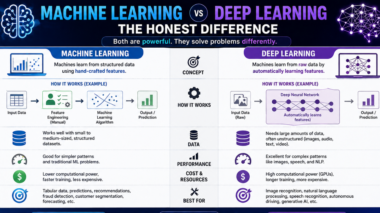 Machine Learning vs Deep Learning The Honest Difference